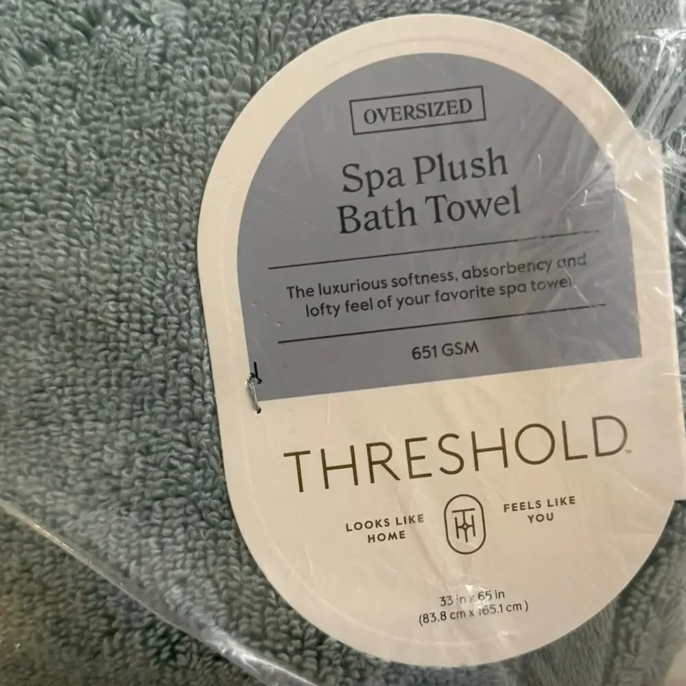 Threshold Oversized Spa Plush Bath Towel Sage Green NEW
